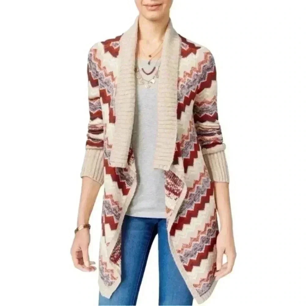 Self‎ Esteem Draped Open-Front Cardigan